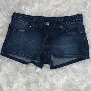 Forever 21 denim jean shorts w/ braided waistband